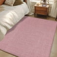 thumbnail image 1 of Nude Pink 3x5 Area Rugs, Farmhouse Burlap Solid Pink Color Modern Linen Texture Non-Skid Rubber Backing Large Rectangle Rugs - Living Room Bedroom Home Office, Indoor Floor Mat Carpets Washable Rug, 1 of 9