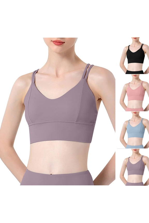 Nude Shock Proof Push Up Bra Women's Yoga Sports Underwear Fitness Outside to Wear Seamless Underwire Support Lightweight Breathable Workout Top | CSEONE,Red L