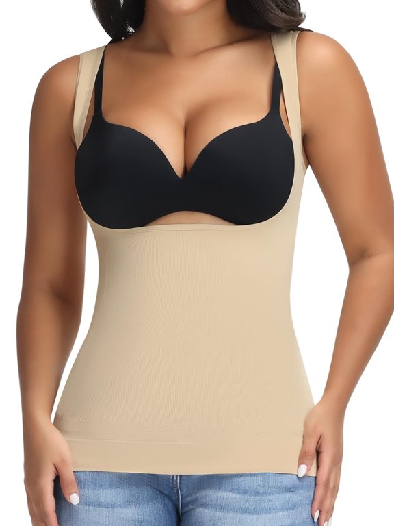 Nude Underbust Shapewear Camisole with Push-Up Bra and Tummy Control