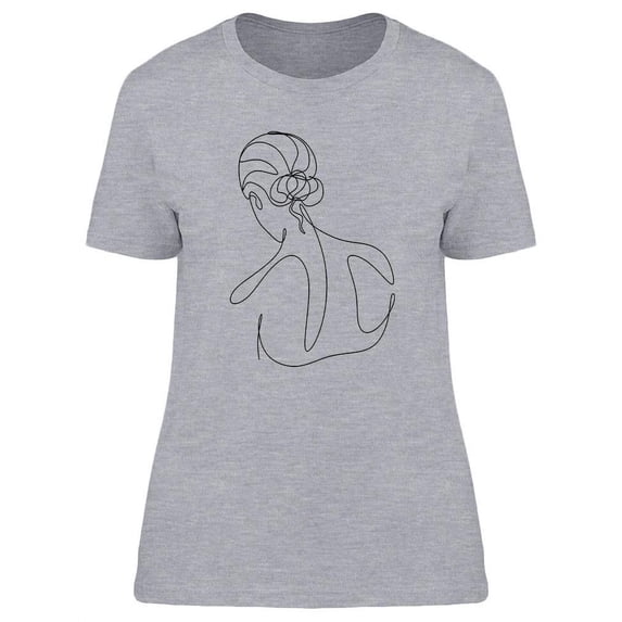 Nude Woman Line Art T-Shirt Women -Image by Shutterstock, Female XX-Large