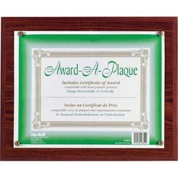 Nudell NUD18813M 13 x 10.50 in. Woodgrain Award-A-Plaque Frame - Mahogany