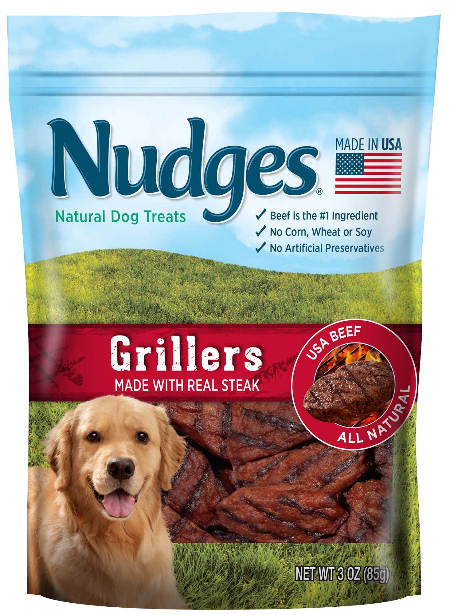 Nudges Steak Grillers Dog Treats, 3 Oz