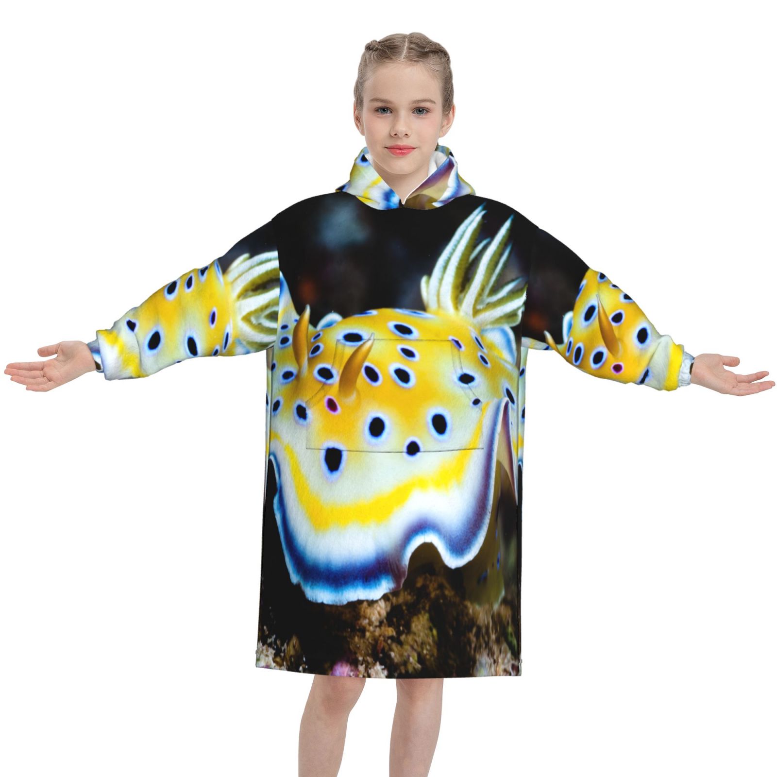 Nudibranch Red Sea Oversized Blanket Hoodie Wearable Blanket Hoodie For
