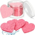 Nuenen 60 Pieces Facial Sponges with Container, Heart Shape Compressed