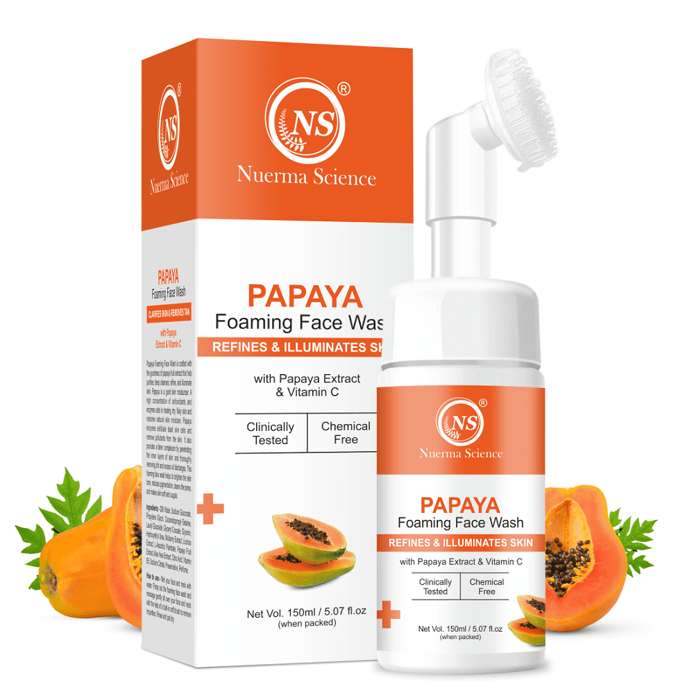 Nuerma Science Papaya Foaming Face Wash with Vitamin C (Mild with No