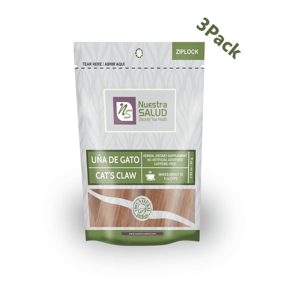 Nuestra Salud 3-Pack Nuestra Salud Ua De Gato  Cats Claw Herbal Tea. Antioxidant-Immune System Support-Arthritis Relief-80 gr/ 1.82 oz each bag