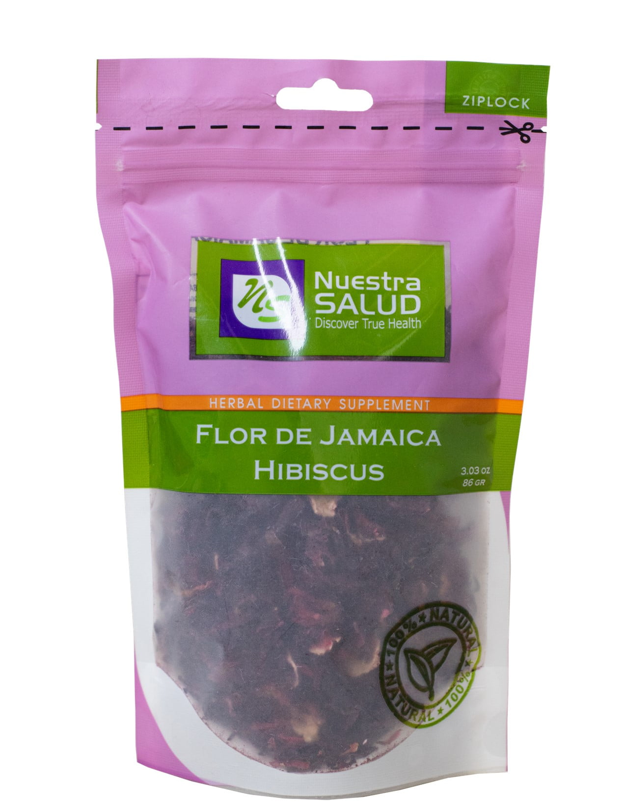 Nuestra Salud, Hibiscus Loose Leaf Premium Herb Tea Flor De Jamaica (86g) Herbal Tea