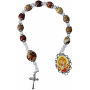 Nuestra Senora de Chiquinquira Patrona de Zulia Colombia y Caraz Peru Coronilla o Rosario de Bolsillo Cuarzo Marr n Incluye Postal de Rezo Bendecida por Su Santidad