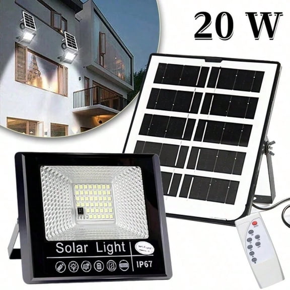 Nuevas Luces De Inundacin Solares De 30-500W Con Control Remoto Para Exteriores IP67 Impermeable Foco Con Energa Solar Lmpara