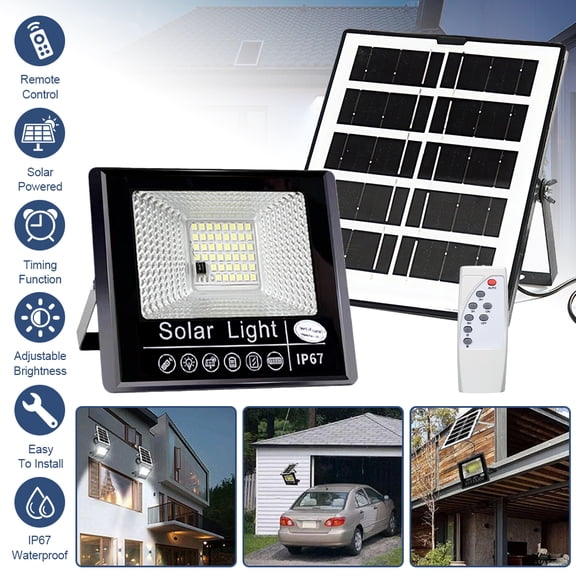 Nuevas luces de inundación solares de 30-500W con Control remoto para exteriores IP67 impermeable foco con energÃa Solar lámpara