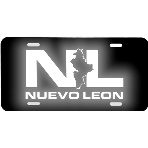 Nuevo Leon Mexico Aluminum Vanity License Plate, 6'' x 12'' Reflective Lettering & Graphics, Tourist Souvenir Gift Sign