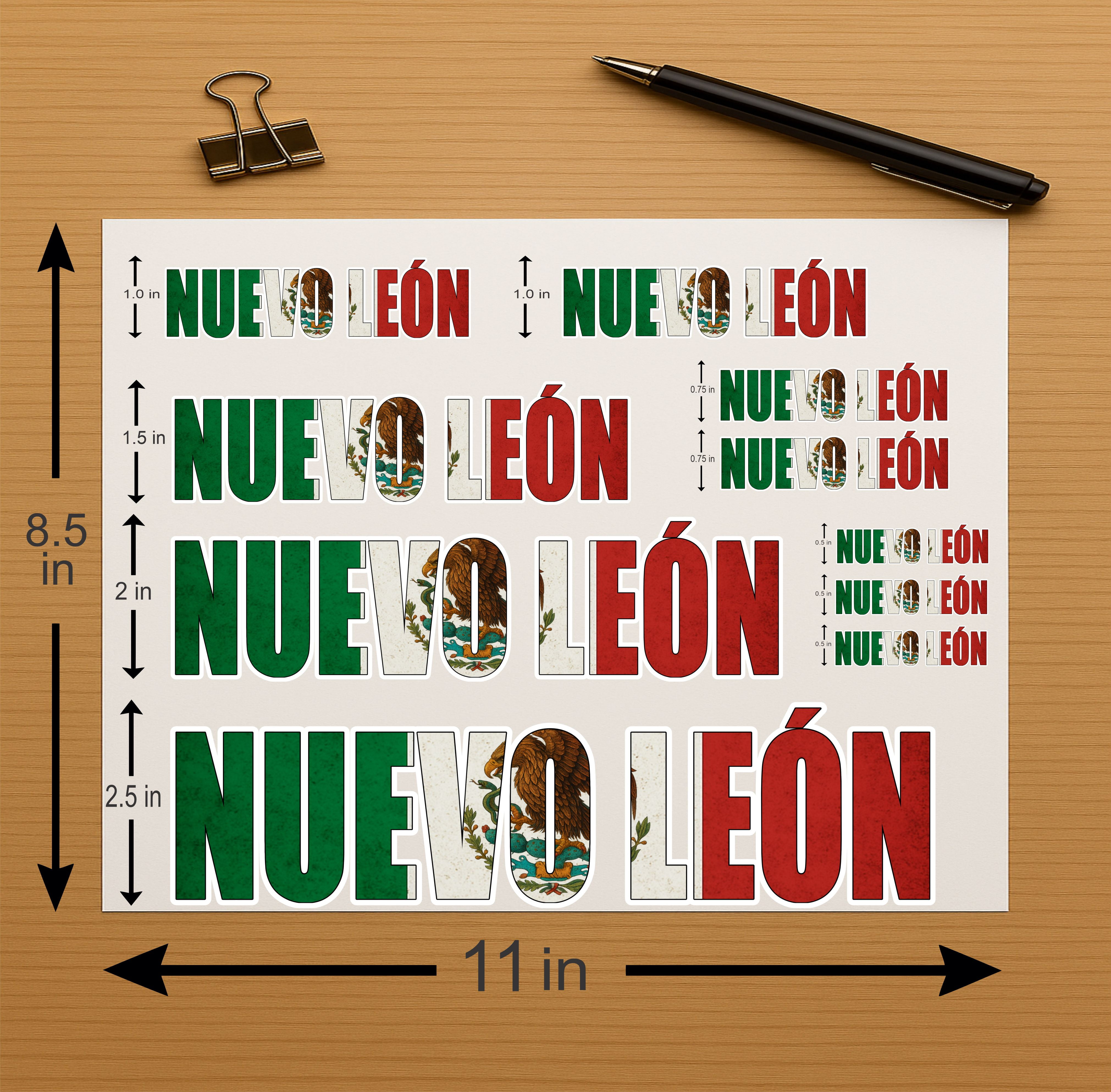 Leon Letters Nuevo Leon Mexico Flag Letters Vinyl Sticker Decal Set – Full Color ...