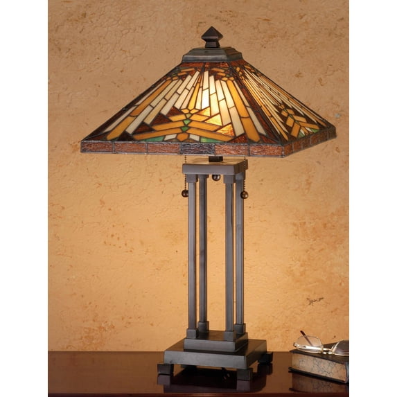 Meyda Tiffany 66230 Stained Glass / Tiffany Table Lamp From The Mission Collection -