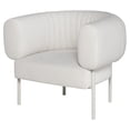 thumbnail image 1 of Nuevo Reina Polyester Fabric & Steel Metal Occasional Chair - Matte Oyster White, 1 of 5