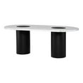 thumbnail image 1 of Nuevo Stevie 41.5" Contemporary Marble Stone/Steel Dining Table in White/Black, 1 of 8