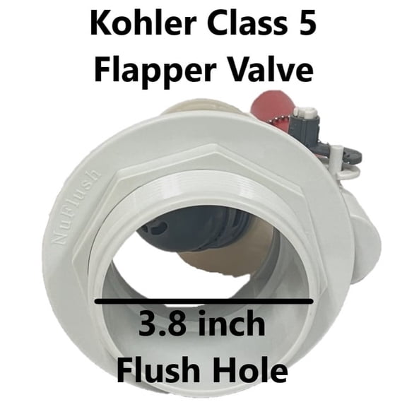 Nuflush 4-Inch Flush Valve, White ABS Plastic, 2 Piece