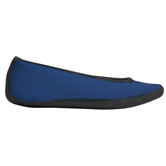 Nufoot Womens Ballet Flat with Non-Slip Soles - Navy - XL