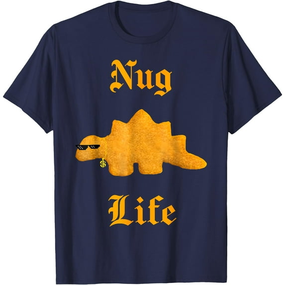 Nug Life Dino Nuggs Baddie Chain Chicken Dinosaur Nugget Softstyle Unisex T-Shirt,Navy Color,Size 5-6T