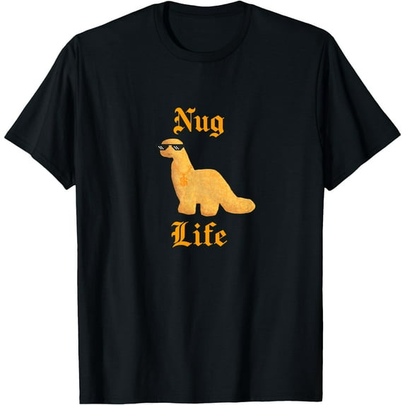 Nug Life Dino Nuggs Chicken Nuggets Dinosaur Softstyle Unisex T-Shirt,Black Color,Size 4T