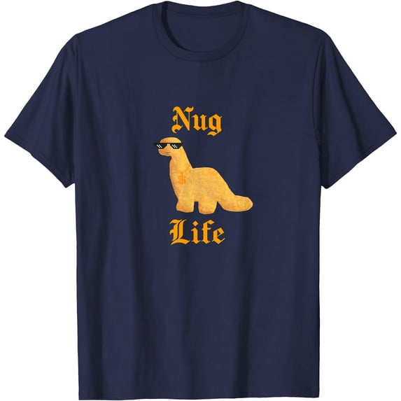 Nug Life Dino Nuggs Chicken Nuggets Dinosaur Softstyle Unisex T-Shirt,Navy Color,Size 3XL