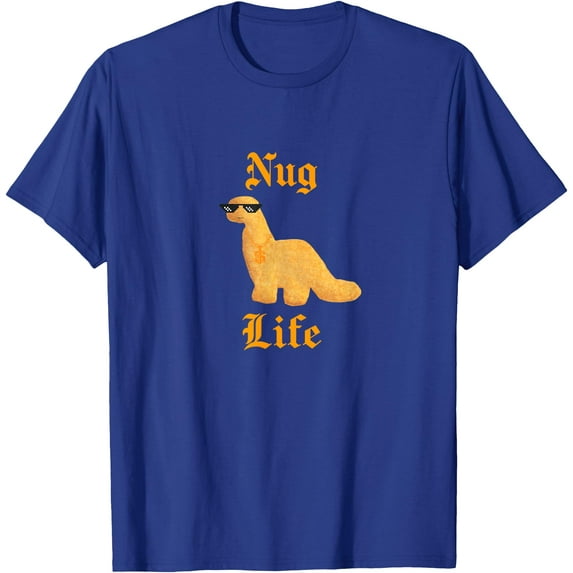 Nug Life Dino Nuggs Chicken Nuggets Dinosaur Softstyle Unisex T-Shirt,Royal Blue Color,Size 3XL