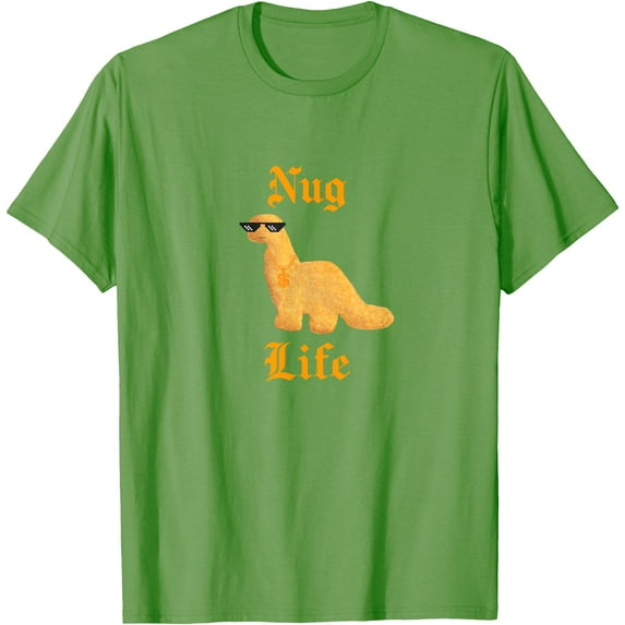 Nug Life Dino Nuggs Dino Chicken Nuggets Dinosaur Nugget Unisex T-Shirt for Men Women Kids Toddler,Lime Color,Size YL