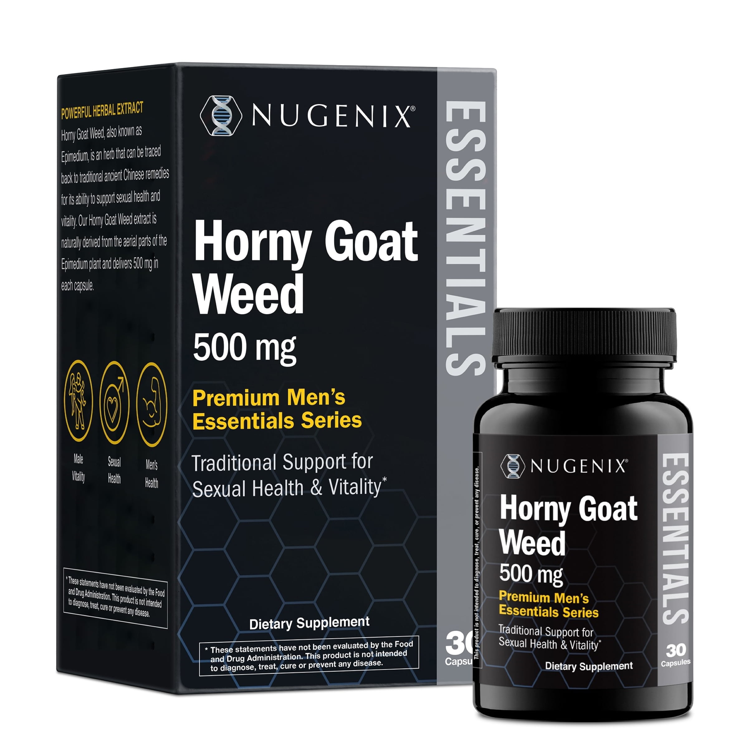 Nugenix Essentials Horny Goat Weed, Men's Health & Vitality Performance Supplement, 30 Count