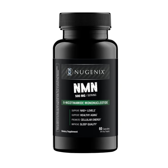 Nugenix NMN 500mg – B-Nicotinamide Mononucleotide Supplement, Boosts NAD+ Levels, Cellular Energy, Healthy Aging, Sleep Quality & Physical Performance – 60 Capsules