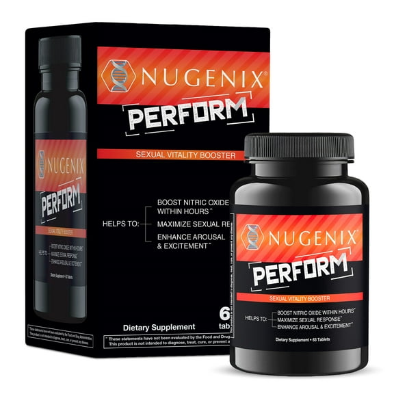 Nugenix Perform Sexual Vitality & Nitric Oxide Booster, Men's Health Supplement, 63 Count
