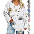 thumbnail image 1 of Nugftut Plus Size Tops for Women Long Sleeve Floral Graphic V Neck Blouses Casual Loose Fit Shirts, 1 of 6