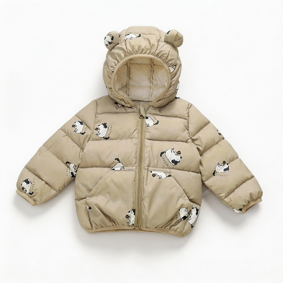 Nugftut Girls Boys Puffer Jackets Size 3-4 Years Hooded Winter Coat Warm Windproof Printed Kids Clothing