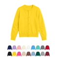 thumbnail image 1 of Nugftut Girls Cardigan Sweaters Button Down Crew Neck Knit Lightweight Soft Cardigans School Uniform Sweaters Size 10-11Years, 1 of 8