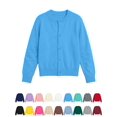 thumbnail image 1 of Nugftut Girls Cardigan Sweaters Button Down Crew Neck Knit Lightweight Soft Cardigans School Uniform Sweaters Size 6-7Years, 1 of 8