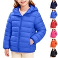 thumbnail image 1 of Nugftut Girls Jackets Windproof Puffer Warm Jackets with Hood Lightweight Soft Coat with Pockets Size 11-12 Years, 1 of 7