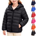 thumbnail image 1 of Nugftut Girls Jackets Windproof Puffer Warm Jackets with Hood Lightweight Soft Coat with Pockets Size 7-8, 1 of 7