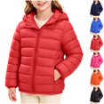 thumbnail image 1 of Nugftut Girls Jackets Windproof Puffer Warm Jackets with Hood Lightweight Soft Coat with Pockets Size 7-8, 1 of 7