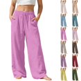 thumbnail image 1 of Nugftut Girls Pants Size 5 Wide Leg Elastic Waist Loose Casual Pants Daily Wear, 1 of 8