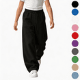 thumbnail image 1 of Nugftut Girls Sweatpants Elastic Waist Loose Wide Leg Pants with Pockets Sizes 5-6, 1 of 9