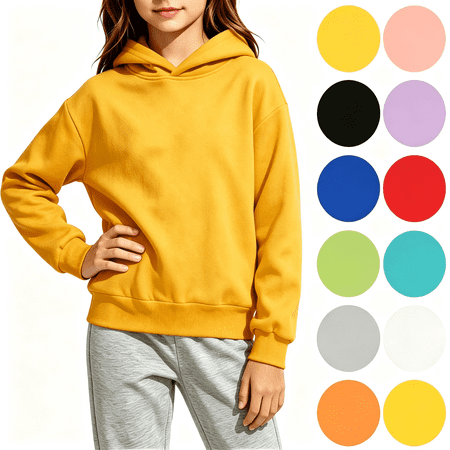 Nugftut Hoodies for Girls, Lightweight Long Sleeve Hooded Sweatshirts Cute Kids Sweatshirts Size 2-3