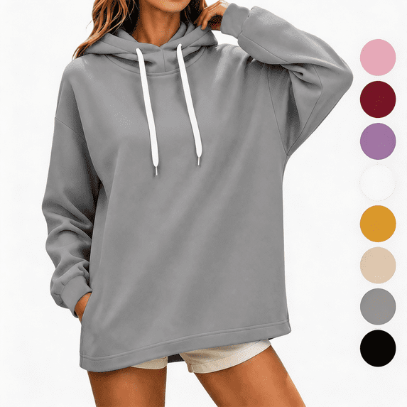 Nugftut Hoodies for Women Long Sleeve Trendy Sweatshirt Comfort Pullover with Pocket