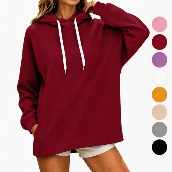 Nugftut Hoodies for Women Long Sleeve Trendy Sweatshirt Comfort Pullover with Pocket