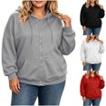 thumbnail image 1 of Nugftut Hoodies for Women Plus Size Fall Winter Casual Sweatshirts Zipper Oversized Lightweight Hoodies with Pockets, 1 of 8