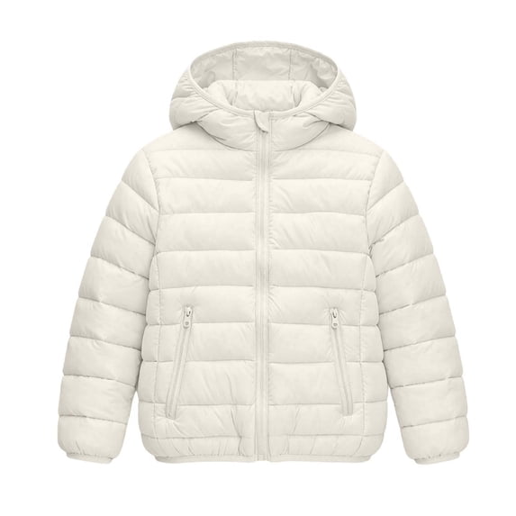 Nugftut Jackets for Kids Hooded Puffer Jacket Quilted Zip-Up Warm Windproof Outwear Jacket Size 14 Years
