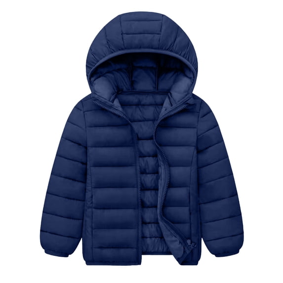 Nugftut Jackets for Kids Lightweight Windproof Warm Hooded Puffer Jacket Pocket Winter Coat Size 13 Years