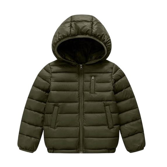 Nugftut Jackets for Kids Warm Winter Coat Girls Boys Pocket Hooded Puffer Jackets Size 11 Years