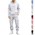thumbnail image 1 of Nugftut Mens Outfits 2 Piece Hoodie and Cargo Pants Set Sweatsuit with Pockets Casual Outfits, 1 of 9