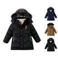 thumbnail image 1 of Nugftut Puffer Jackets Boys Size 12 Years Hooded Winter Coats Warm Windproof Jacket with Faux Fur, 1 of 8