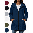thumbnail image 1 of Nugftut Rain Jackets for Women Hooded Pockets Full ZipWaterproof Windbreaker Lightweight Rain Jackets,L, 1 of 8
