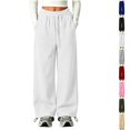 thumbnail image 1 of Nugftut Sweatpants for Girls Wide Leg Kids Baggy Casual Elastic Waist Track Sweat Pants with Pockets Y2k Streetwear Size 4-5, 1 of 6