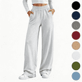 thumbnail image 1 of Nugftut Sweatpants for Women Wide Leg Elastic Waisted Baggy Track Pants Drawstring Casual Lounge Pants with Pockets, 1 of 6
